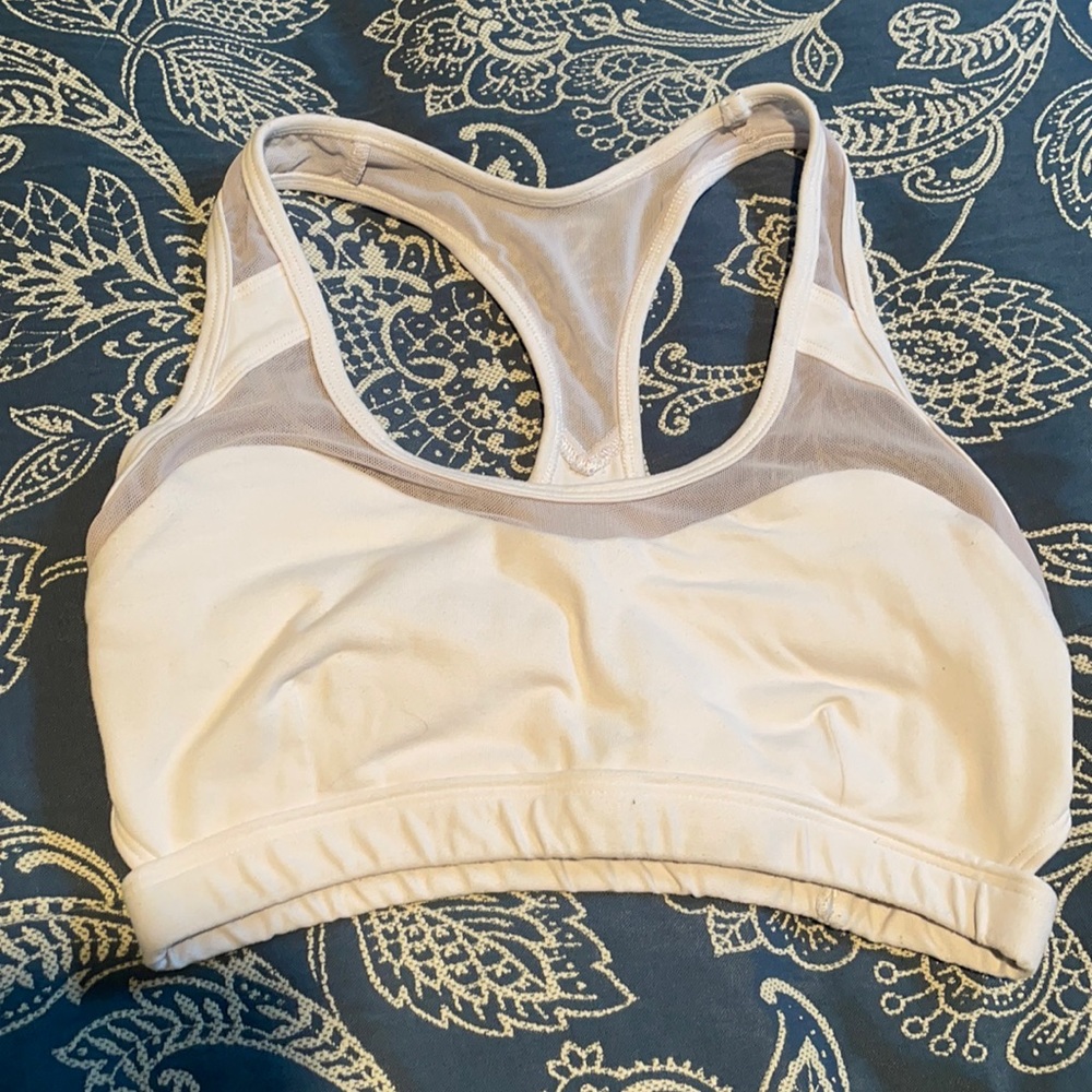 Bombshell Sportswear Light Beige & Taupe Mesh Racerback Sports Bra